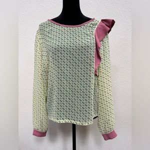 Asymmetrical top | Size M | yellow, pink, black, white